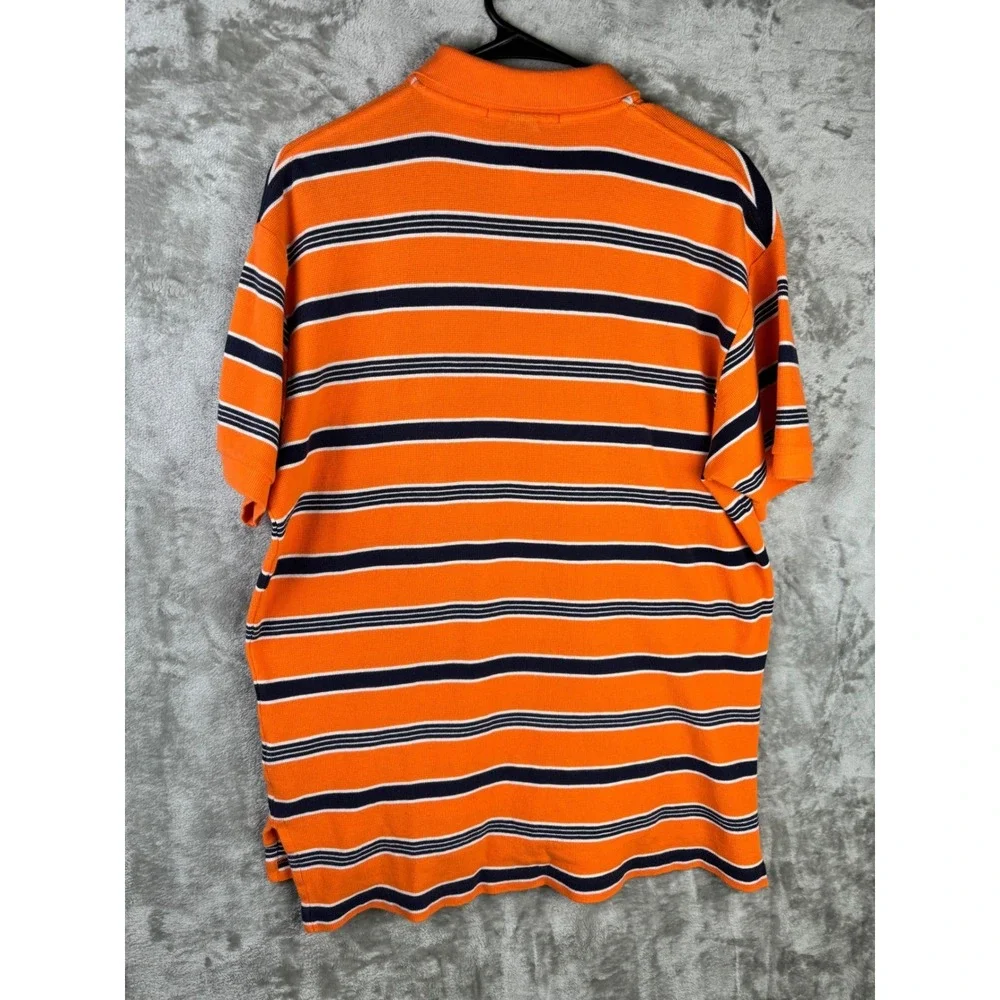 Polo Ralph Lauren Striped Polo Shirt M Orange‎ Preppy Old Money Cotton